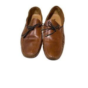 Bobbies Paris Mens Brown Leather Moccasin Loafers With Braided Laces 45